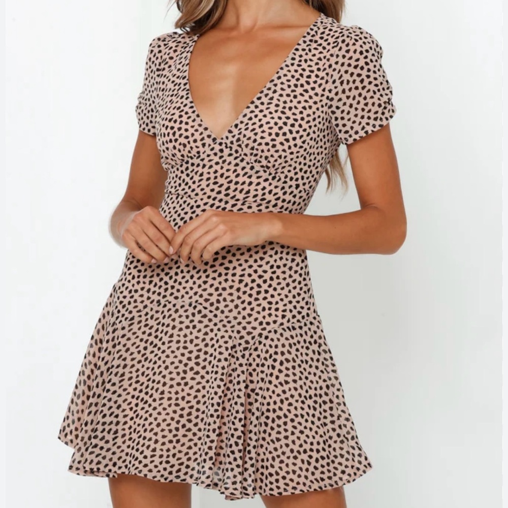 Hello Molly Pink and Black Polka Dot Dress